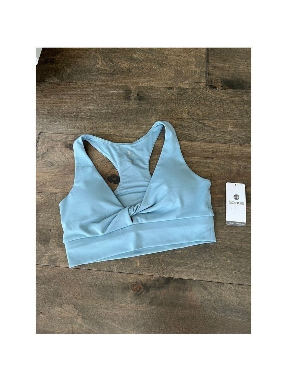 Apana Lifestyle Yoga Sports Bra, Color Aqua Stone, Size Small